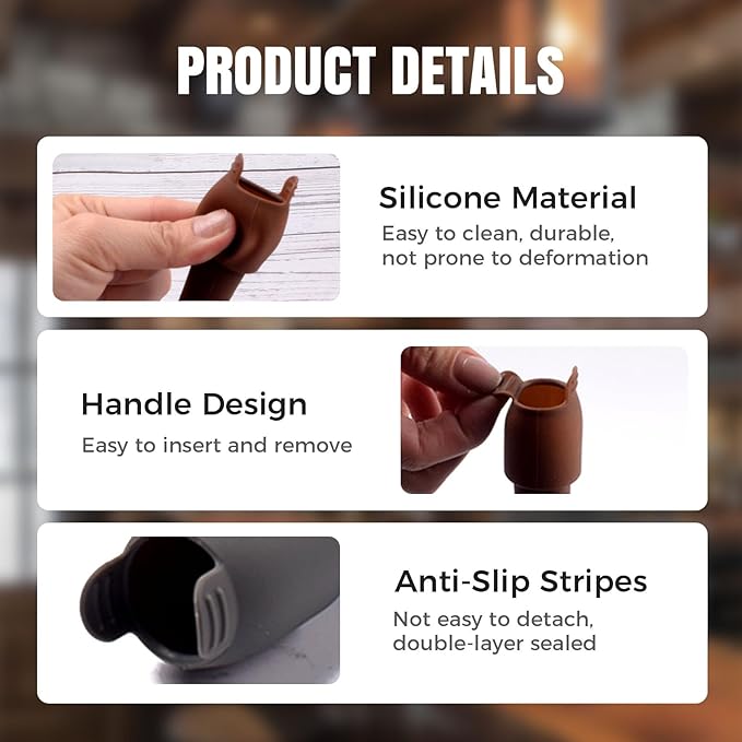 Silicone Wine Stopper for Wine Bottles, 2025 New Wine Stoppers for Wine Bottles, Seal Bottle Cover for Beer Champagne, Glass Bottle Sealer Covers Wine Stoppers for Home Use (4, All)