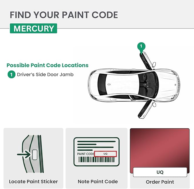ERA Paints - UQ - Wine Red Metallic for MERCURY Exact OEM Color Match Automotive Touch Up Paint for Cars - Scratch & Chip Repair for Metal & Plastic - Essential Kit - Made in USA