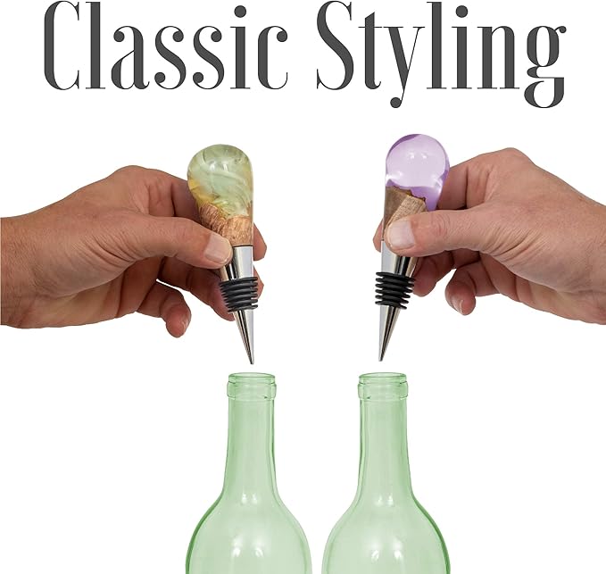 Savannah Classic Chrome Style Bottle Stopper with 3/8" x 16 tpi Threaded Post For Attaching Hand Made or Lathe Turned Handles (10 Chrome Stoppers)