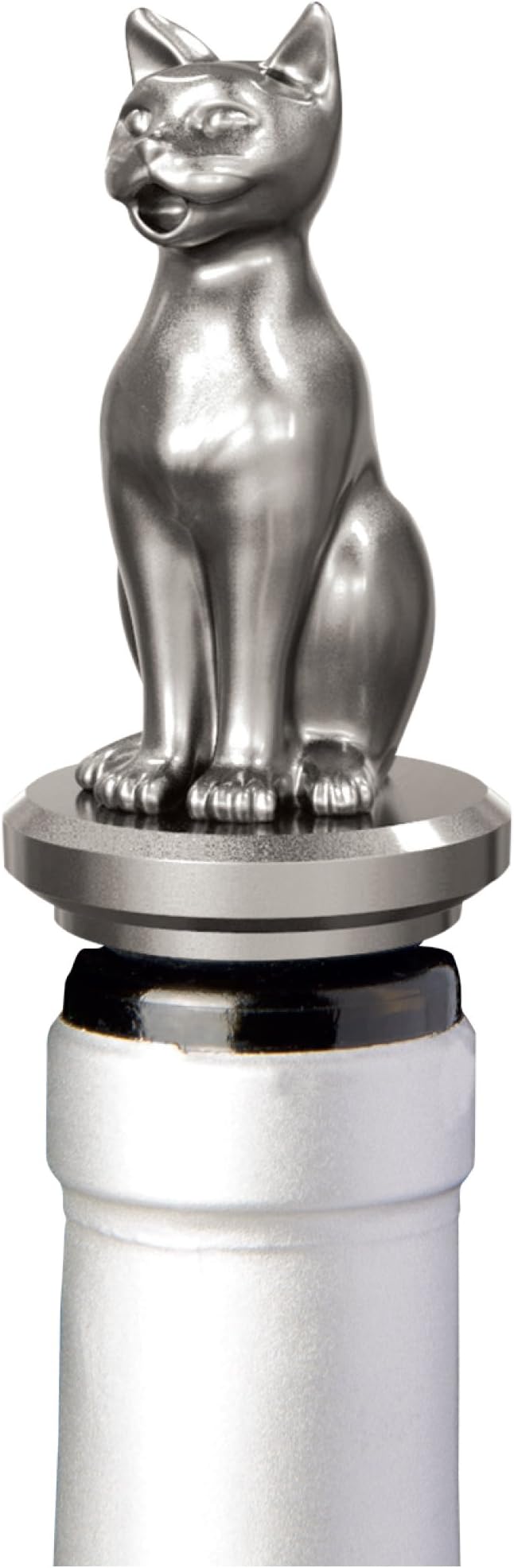 Stainless Steel Cat Wine Aerator Pourer - Deluxe Decanter Spout for Robust Red and White Wine - Pour Amore Bottle Pourer/Stopper & Air Diffuser by Chris's Stuff