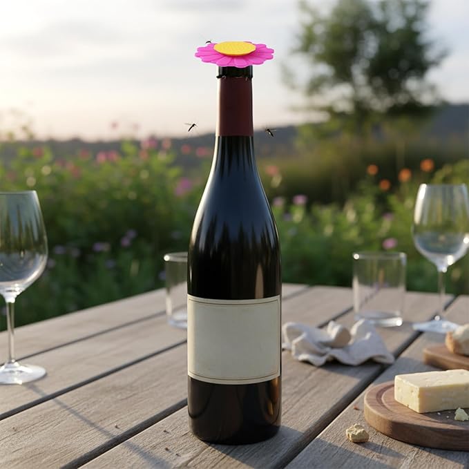 3 Pcs Wine Bottle Stopper Sunflower Cute Wines Bottle Stoppers Silicone Wine Stopper Wines Seal Stoppers Can Be Reused to Keep Fresh (Yellow Pink Purple)