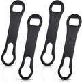 Remerry 4 Pcs Bottle Opener and Pour Spout Remover Flat Bar Key Stainless Steel Bar Speed Opener for Wine Bottle Double Ended Beer Bartenders Kitchen (Black)