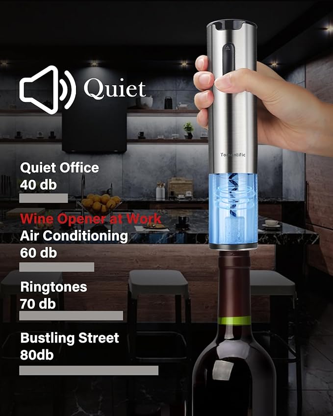 Electric Wine Opener Set With Stand - Premium Wine Gifts with Rechargeable Wine Opener, Foil Cutter, Pourer, Vacuum Stopper, and Elegant Package Box -Gift for Home Party Bar Outdoor