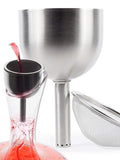 3in1 Steel Funnel with Strainer (Wine Shower + Aerator + Filter) - Improves Wine & Clears Residues