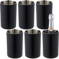Potchen 6 Pack Wine Chiller Bucket Wine Bottles Cooler Bulk, Stainless Steel Double Wall Insulated Champagne Ice Bucket for Parties,Fits for 750 ml Bottles(Black)