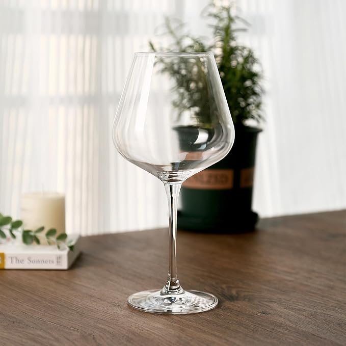 Red Wine Glasses, Set of 2 Crystal Wine Glasses, 23 OZ Burgundy Wine Glasses, Housewarming/Wedding Gifts