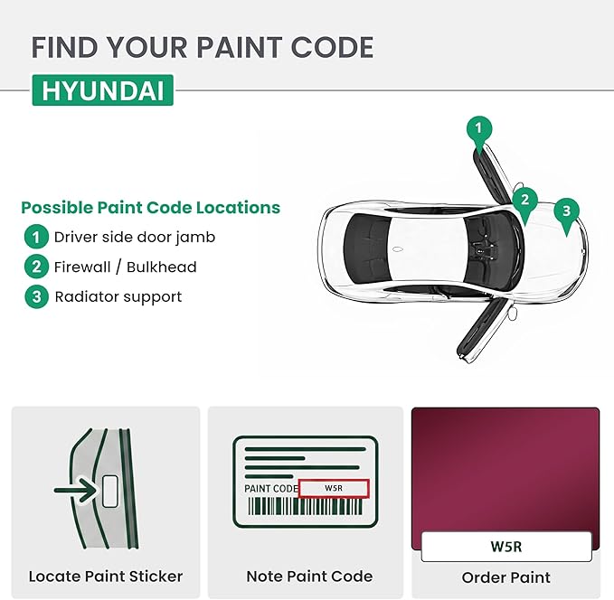 ERA Paints - W5R - Wine Red Metallic for HYUNDAI Exact OEM Color Match Automotive Touch Up Paint for Cars - Scratch & Chip Repair for Metal & Plastic - Essential Kit - Made in USA