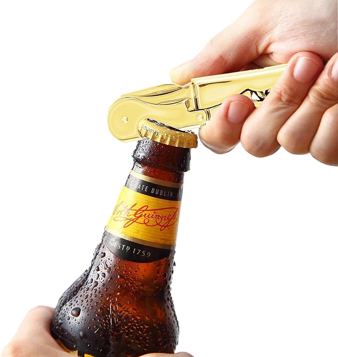 Mirage Corkscrews Wine Key Double Hinge Wine Opener Waiter Corkscrews 2PCS Gold + Rainbow