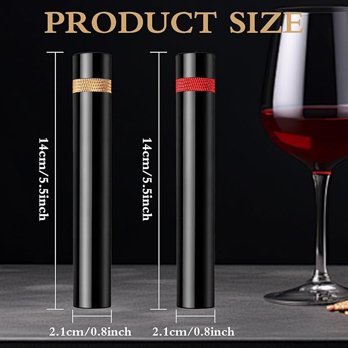 2 Pcs Portable Air Pressure Pump Bottle Opener, Quick Bottle Opening, Compatible With Champagne and Red Wine Bottles, Suitable for Travel Camping, Family Gatherings, Restaurants, and Bars (Gold + Red)