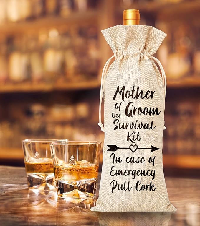Mother of Groom Survival Kit Wine Bag, Gift for Groom's Mother, Mother-in-law – 1 Pc(A003)