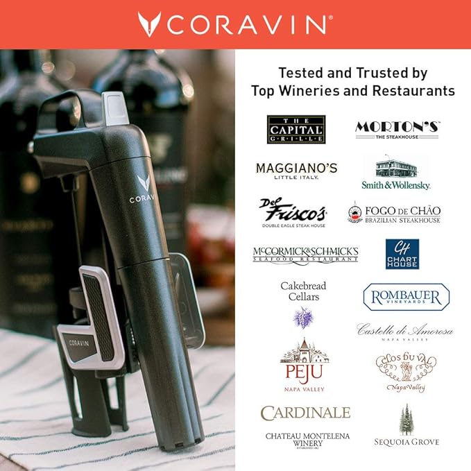 Coravin Model Two -Wine Preservation System - Bottle Opener, Needle Pourer, Aerator, and Wine Saver - Graphite - Includes 2 Argon Gas Capsules and Wine Needle
