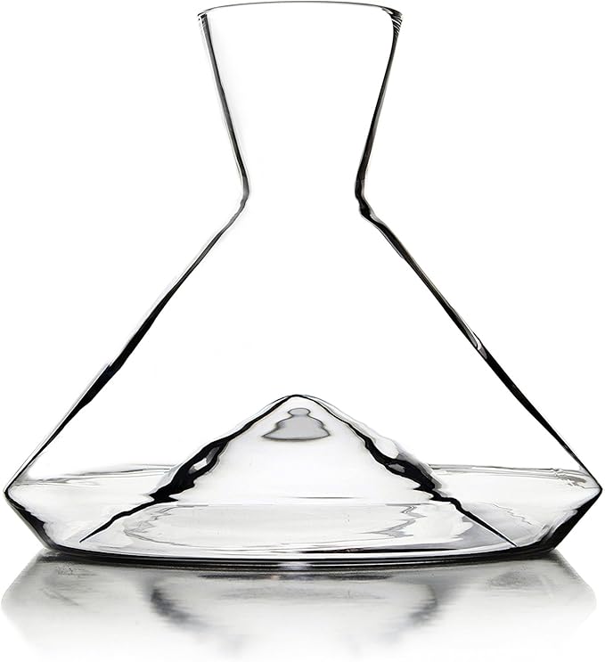 Sempli Monti Wine Decanter - Elegant Hand Blown Decanter with Built-in Glass Aerator, Large Wine Carafe, Lead-Free Crystal, Ultra Clear, Wine Gifts & Wine Accessories - 50.75 oz