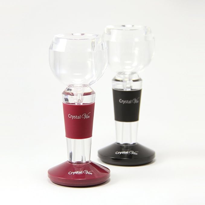 Supreme Housewares Crystal Vine Wine decanter Wine Sediment Filter Pourer Acrylic Plastic Wine Aerator (Red)