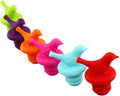 Little Bird Wine Bottle Stopper, Silicone Stoppers, Reusable, Leak Proof, Cute, Fun, Decorative, Multipack (Assorted Color, Set of 6)