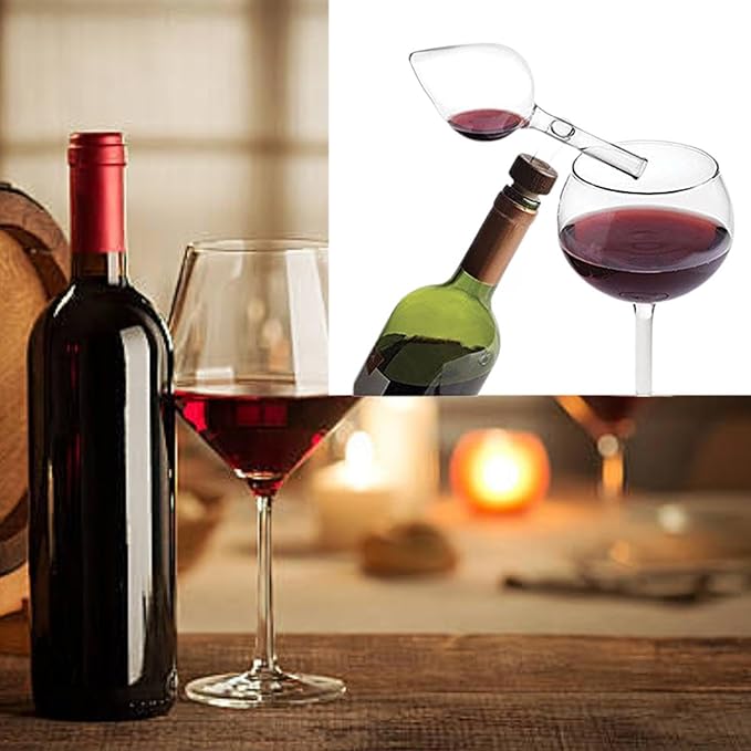 Wine Aerator Pourer in-Bottle Aerator Quick Decanter Glass Red White Bottle Pourer with Stopper Transparent Material Suitable for Gift Giving Home, Style A