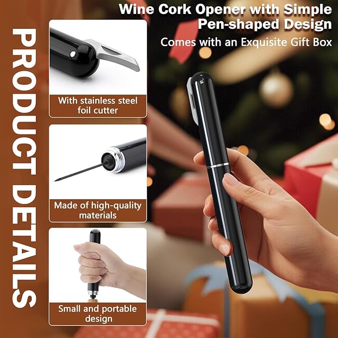 Manual Wine Opener with Foil Cutter Pack of 2- NUCOKRS Air Pumps 3 to 7 Open Corkscrew, Effortless & No Damage to Cork, Accessories Gift for Lovers