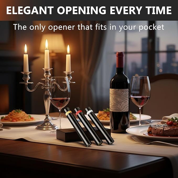 Loritia Aeropop Wine Bottle Opener - NUCOKRS Portable Needle Type Air Pressure Corkscrew Manual 3-7 Pumps to Open for Travel, Parties, Home, Picnic and Restaurant, Perfect for Wine Lovers Gold&Silver