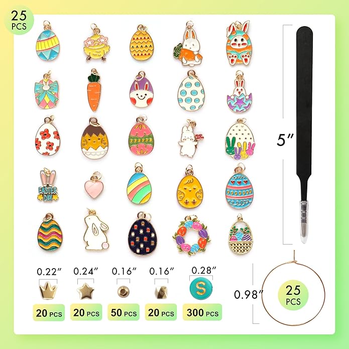 DIY Wine Glass Charms Kit, 25pcs Personalized Reusable Drink Marker Tags, Glass Identifiers for Wine Tasting Party, Unique Hostess Gifts & Party Decorations