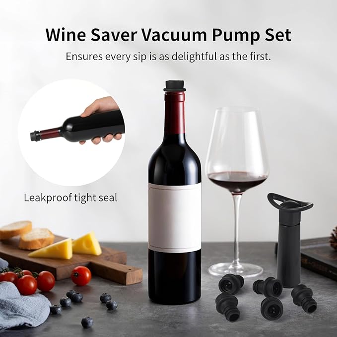 32 Pcs Wine Saver Vacuum Pump Set with 2 Pumps and 30 Stoppers, Reusable Bottle Keepers for Kitchen and Party, Airtight Wine Preservers, Universal Bottle Sealers for Freshness