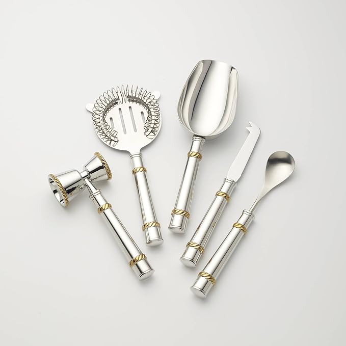 Reed and Barton 896529 Roseland 5-Piece Bar Tool Set