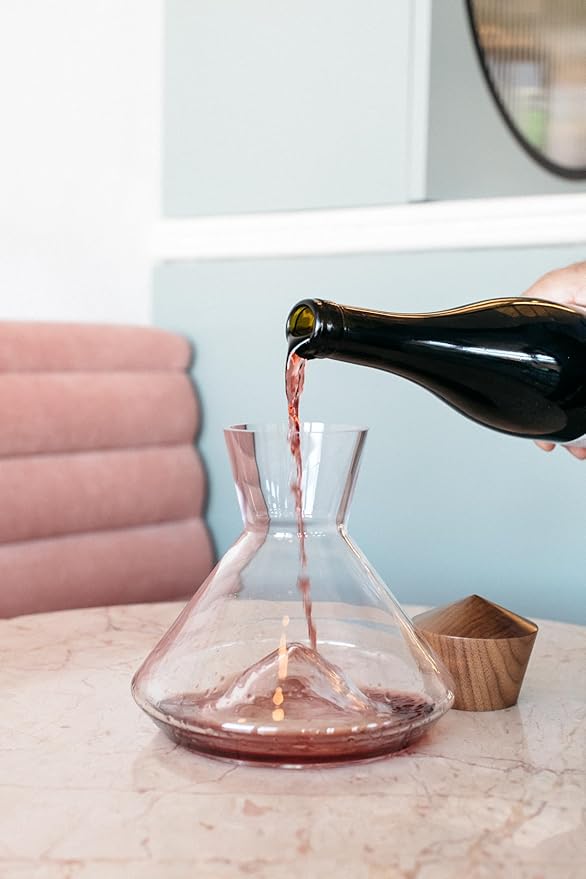 Sempli Monti Mini Wine Decanter - Elegant Hand Blown Decanter with Built-in Glass Aerator, Small Wine Carafe, Lead-Free Crystal, Ultra Clear, Wine Gifts & Wine Accessories - 25.3 oz