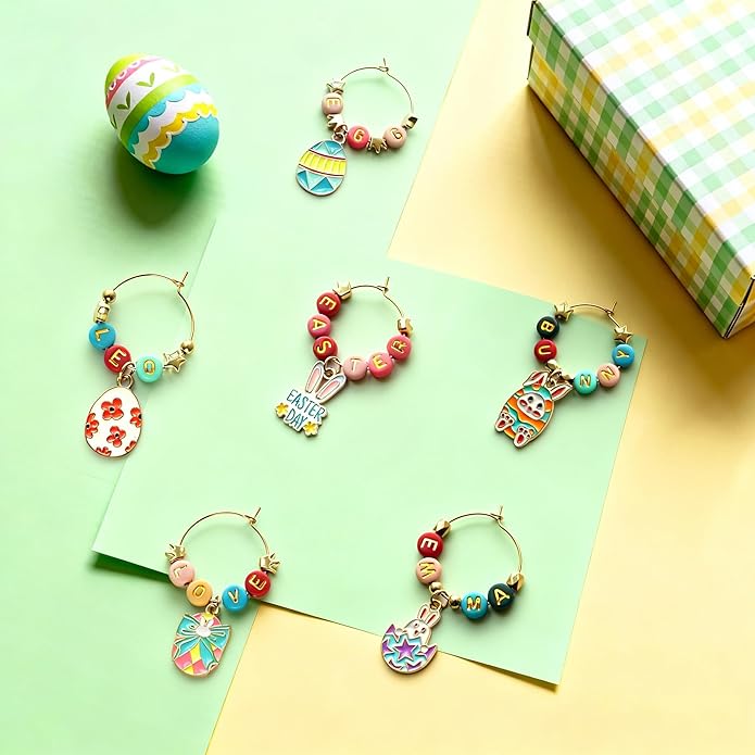 DIY Wine Glass Charms Kit, 25pcs Personalized Reusable Drink Marker Tags, Glass Identifiers for Wine Tasting Party, Unique Hostess Gifts & Party Decorations