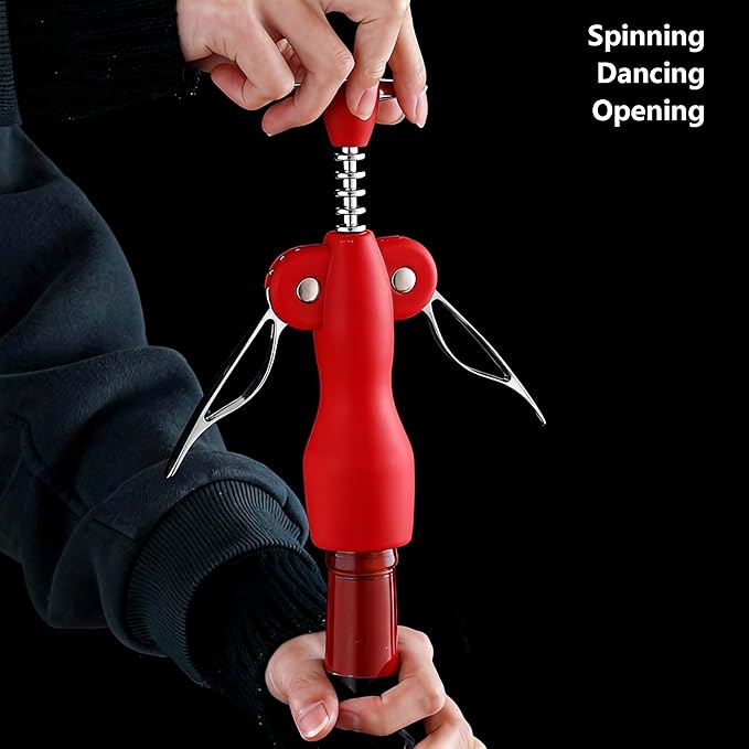 Beauty Inspired Corkscrew Wine Opener Set with Bottle Stopper and Aerator Pourer Dual Wing Design