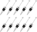 10PCS Beadable Wine Stoppers, Beaded Bottle Cap Zinc Alloy Reusable Corkscrew Saver Corks to Add a Bead Rhinestone Decorative Gadget for Glass Beverage Holiday Party Wedding Bar Crafting Gifts Silver