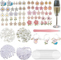 50 Sets Wine Glass Charms, Wine Charms for Stem Glasses, DIY Reusable Drink Markers for Weddings & Bachelorette with Alphabet Beads