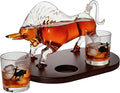 Gifts for Men Dad, Horse Whiskey Decanter Set - Cowboy & El Matador Bull Decanter Set, 33.8oz + 10.1oz Glasses - Western Home Bar Decor Centerpiece, Alcohol Gift for Boyfriend, Husband Birthday Gifts