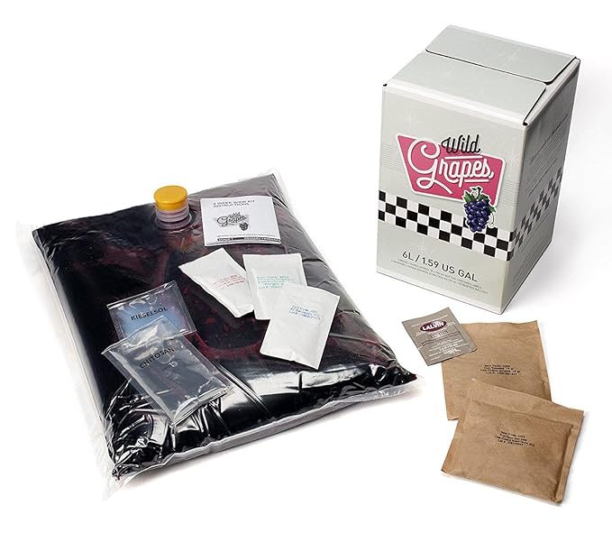 Wild Grapes Premium DIY Wine Making Kits - Shiraz Style - Makes Up to 30 x 750mL Bottles, 6 Gallons of Wine