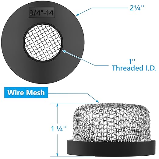 Saillong Stainless Steel Mesh Strainer ¾ Inch -14, Aerator Screen Filter Compatible with Livewell Pump, MA-023 Screw on Strainer for Pump, HVAC Drain Outlet, Garden Hose Strainers