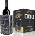 Homeries Marble Wine Chiller Bucket - Wine & Champagne Cooler for Parties, Dinner – Keep Wine & Beverages Cold, Wine Chillers for Bottles – Holds Any 750ml Bottle (Gray)