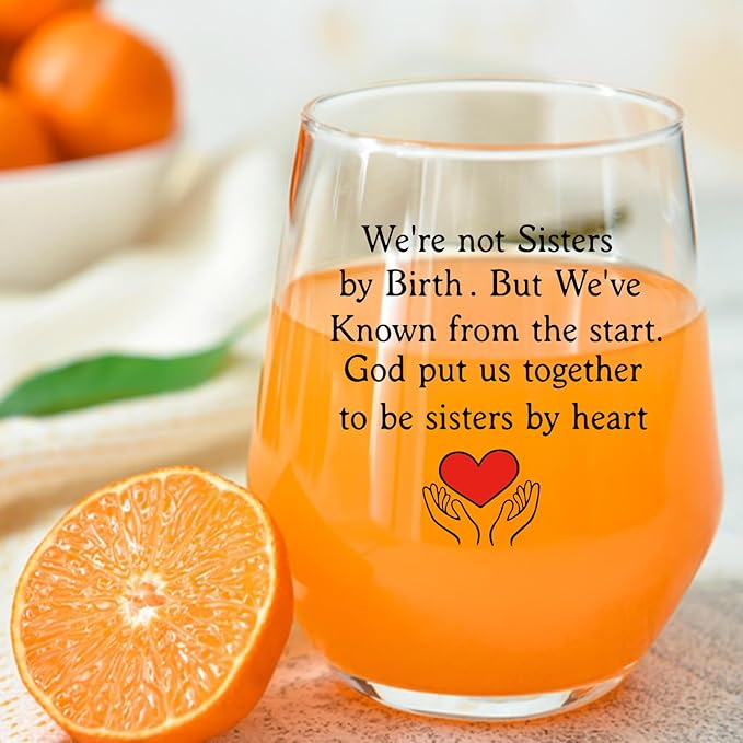Friend Gifts,We Never Walk Alone,Friendship Gift,Birthday,Christmas Big Sister Gifts for Girls Women Sister in Law Wine Glass