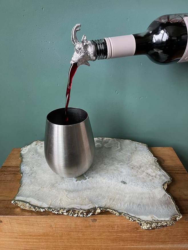 Goat Wine Aerator Pourer Spout – Funny Wine Gift for Men & Women – Novelty Animal Wine Accessory for Parties & Home Bar