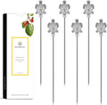 Homestia 4.6" Stainless Steel Cocktail Picks, 6PCS Turtle Design Metal Drink Garnish Skewers - Food Grade 304 Stainless Steel Fruit Picks for Cocktails, Appetizers, Olives, Party Decor - Reusable