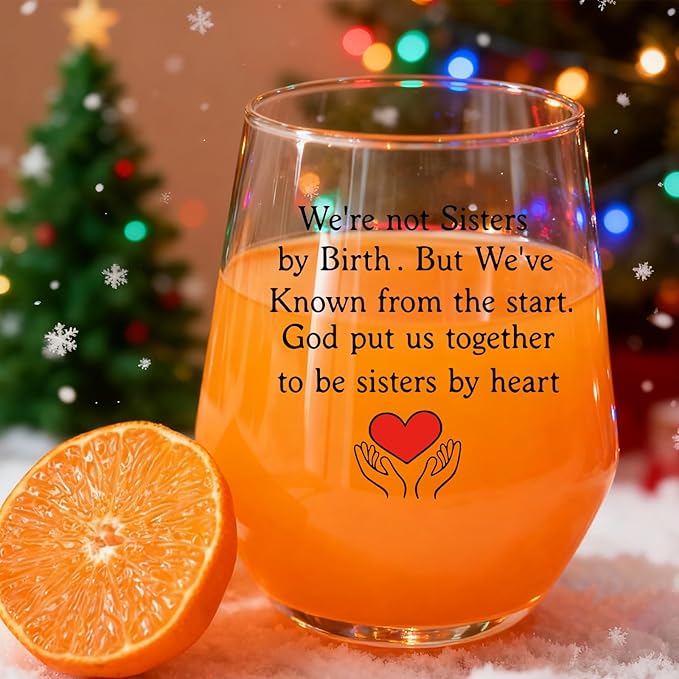 Friend Gifts,We Never Walk Alone,Friendship Gift,Birthday,Christmas Big Sister Gifts for Girls Women Sister in Law Wine Glass
