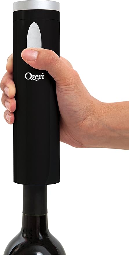 Ozeri OW08A-B Fascina Electric Wine Bottle Opener and Corkscrew, Black