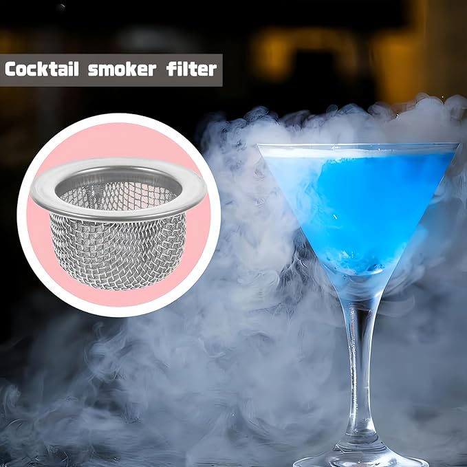 Premium Stainless Steel Screen Filters,10 Pcs 34mm Double Screen Filter,Cocktail Smoker Screen Bowl Top Mesh Accessories for Cocktails and Whiskey