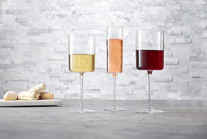 JoyJolt Claire 11.4oz White Wine Glass Set of 2, Elegant Crystal Stemware Stemmed Wine Glasses Made in Europe, Unique and Modern Glasses with Stem