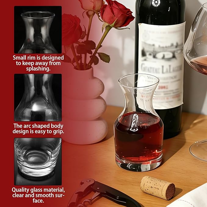 12PCS Mini Wine Carafe Set 6oz Individual Serving Wine Decanter Small Wine Carafe for Restaurants Catering Events and Home Parties Professional Glass Juice and Wine Carafes