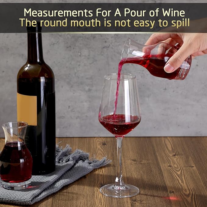 Remagr 3 Pack Single Serving Wine Carafe Glass Small Mini Carafe Individual Wine Refill Decanter for Dinner Parties Tastings Bars Restaurants (6.5 oz)