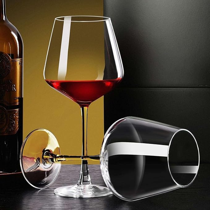 PARACITY Wine Glasses, christmas gift, Clear Glass, Long Stem Wine Glass for Red and White Wine - 10 OZ (Set of 2) (4, 16, Fluid Ounces)