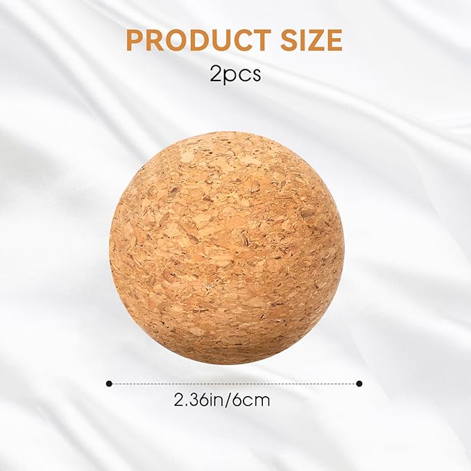 2.4inch Wine Cork Ball Wooden Cork Ball Stopper for Wine, Glass Decanter Stopper 2 Pieces, Decanter Stopper Replacement for Wine Carafe Decanter Bottle Replacement