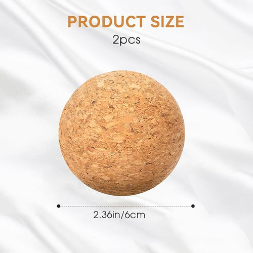 2.4inch Wine Cork Ball Wooden Cork Ball Stopper for Wine, Glass Decanter Stopper 2 Pieces, Decanter Stopper Replacement for Wine Carafe Decanter Bottle Replacement