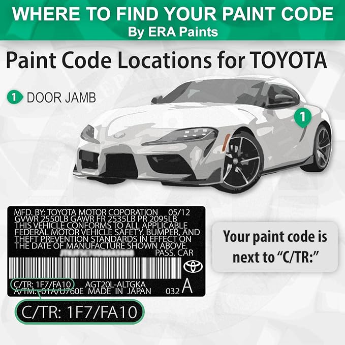 ERA Paints 3J8 - Dark Wine Red Mica for TOYOTA Exact Match Automotive Touch Up Paint Spray - Basic Kit
