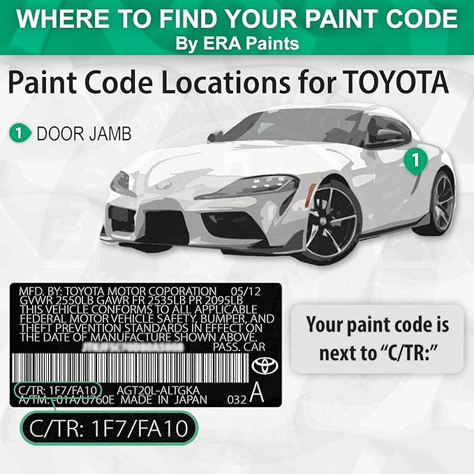 ERA Paints 3J8 - Dark Wine Red Mica for TOYOTA Exact Match Automotive Touch Up Paint Spray - Premium Kit