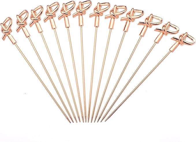 Barfly Cocktail Picks, Bamboo Knot, Copper Plated, Set 12