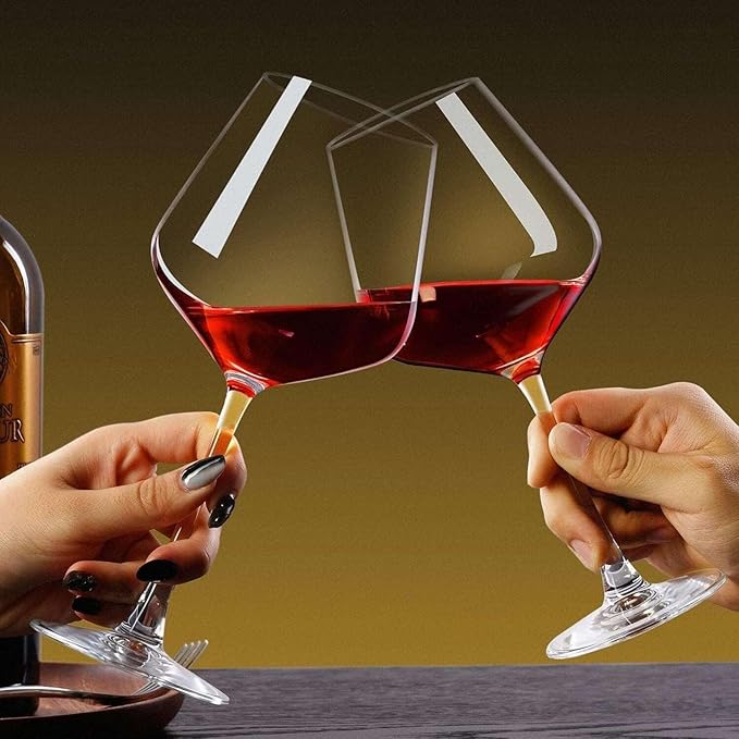 PARACITY Wine Glasses, christmas gift, Clear Glass, Long Stem Wine Glass for Red and White Wine - 10 OZ (Set of 2) (4, 16, Fluid Ounces)