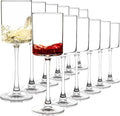 Elegant Square Wine Glasses Set of 12, All Purpose Red Wine Glasses for Birthday, Wedding, Party - 9.5 oz, Clear
